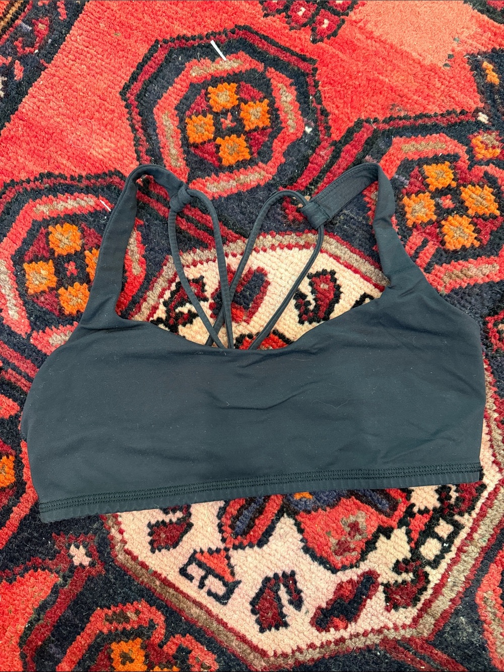 lululemon athletica free to be Black Strappy Light Support Sports Bra